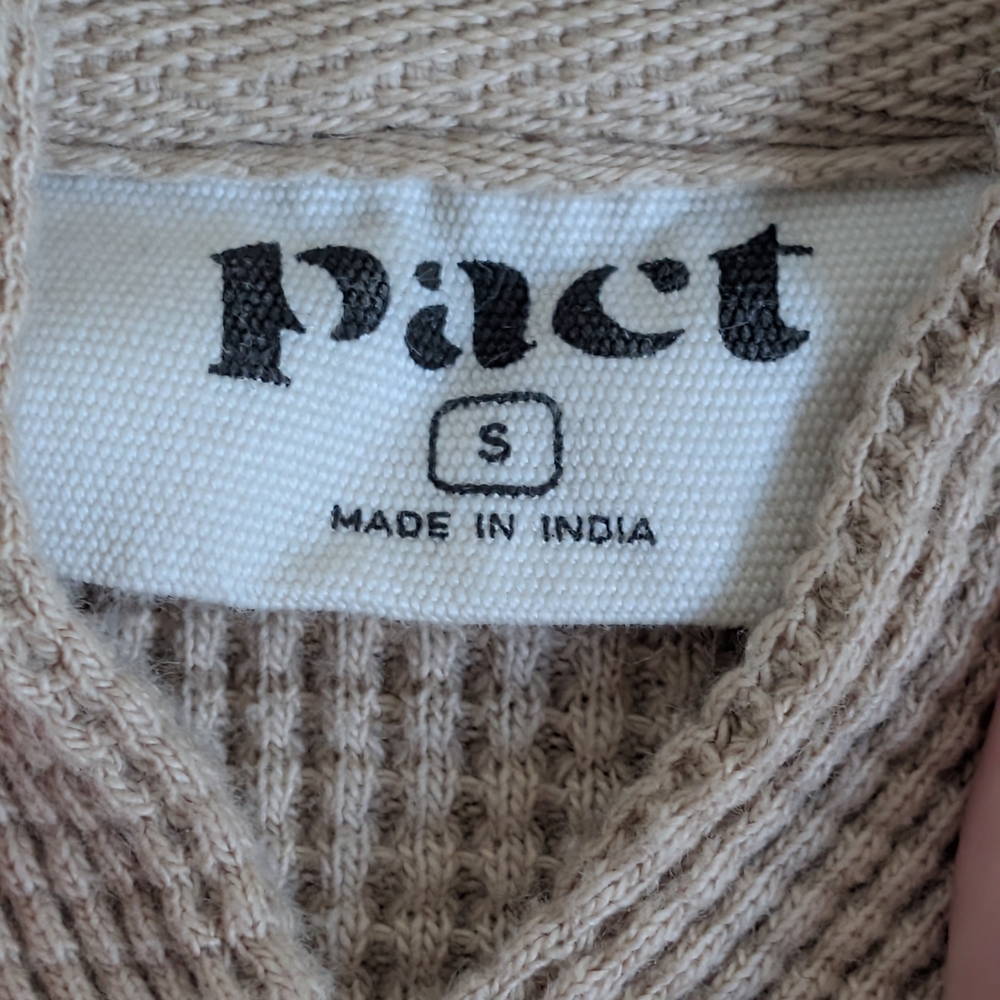 Pact Men's Beige Hoodie - Picture 3 of 3